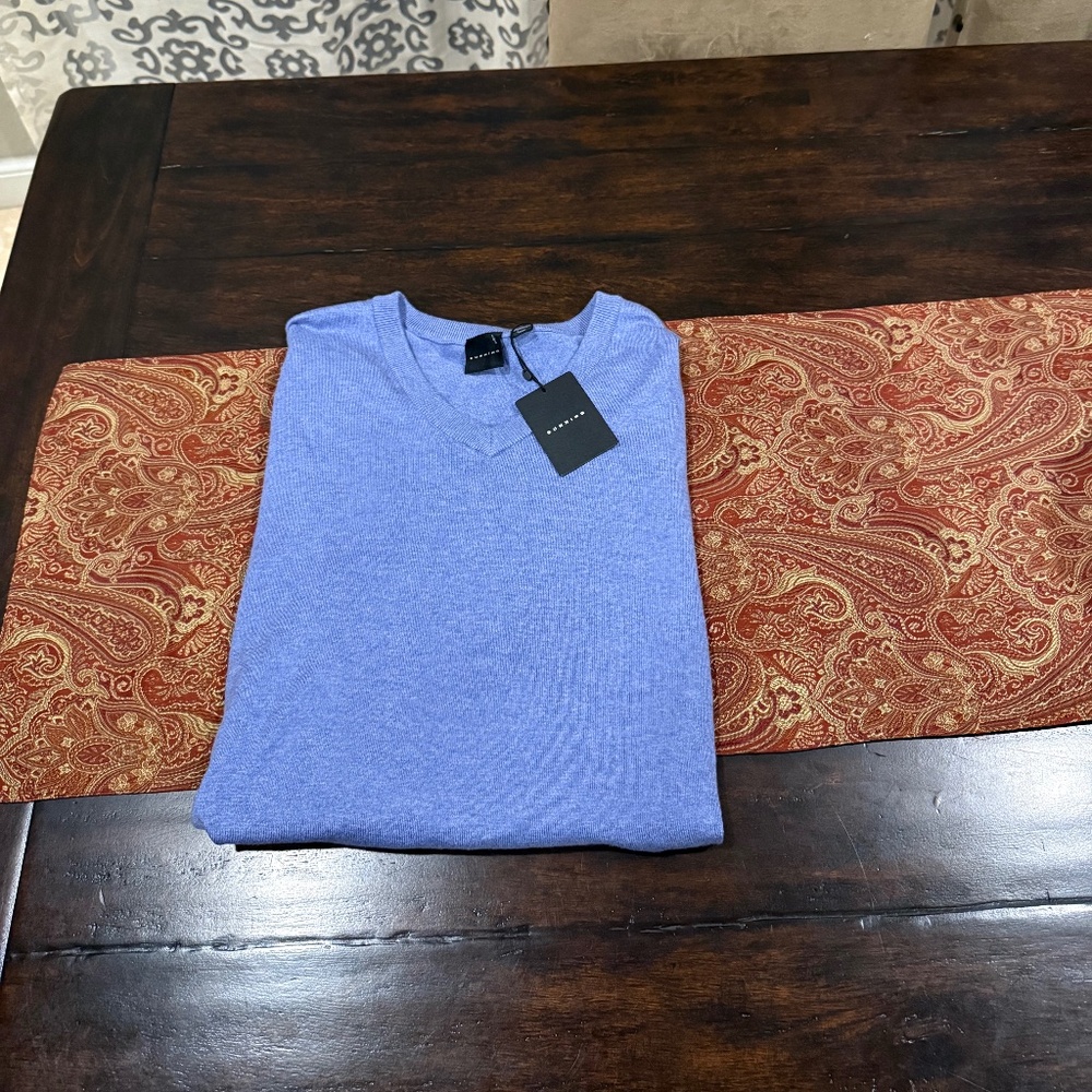 Dunning Golf Men’s XXL V-Neck Sweater Cotton Silk Cashmere Blend MSRP $195